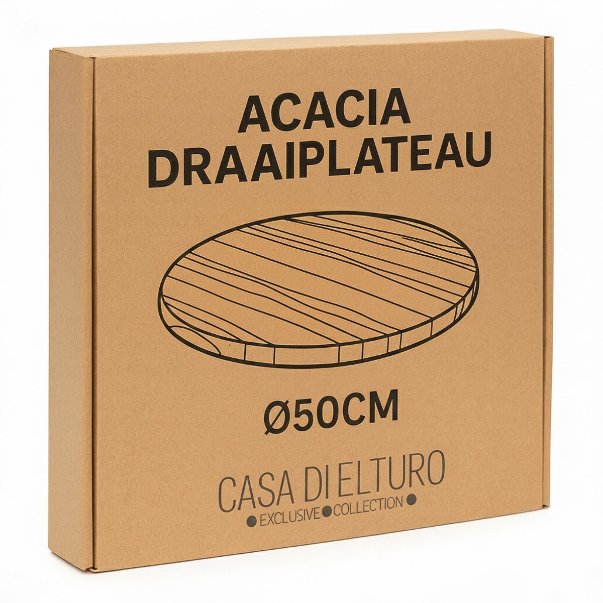 Draaiplateau Serveerplank Acacia hout – Draaischijf – XL – Ø50CM — cadeau in Kookcadeaus - foto 5