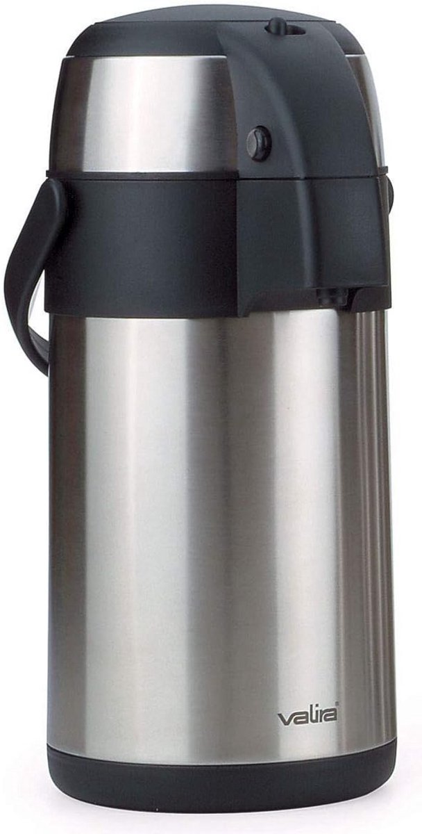 Thermosfles met Dispenser 2.5L Warmhoudfles Roestvrijstaal Zwart