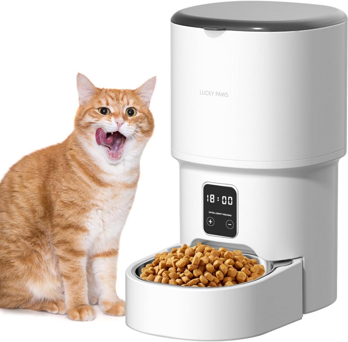 Automatische Voedseldispenser Kat Hond 4L - Programmeerbaar 1-6 Maaltijden Dag