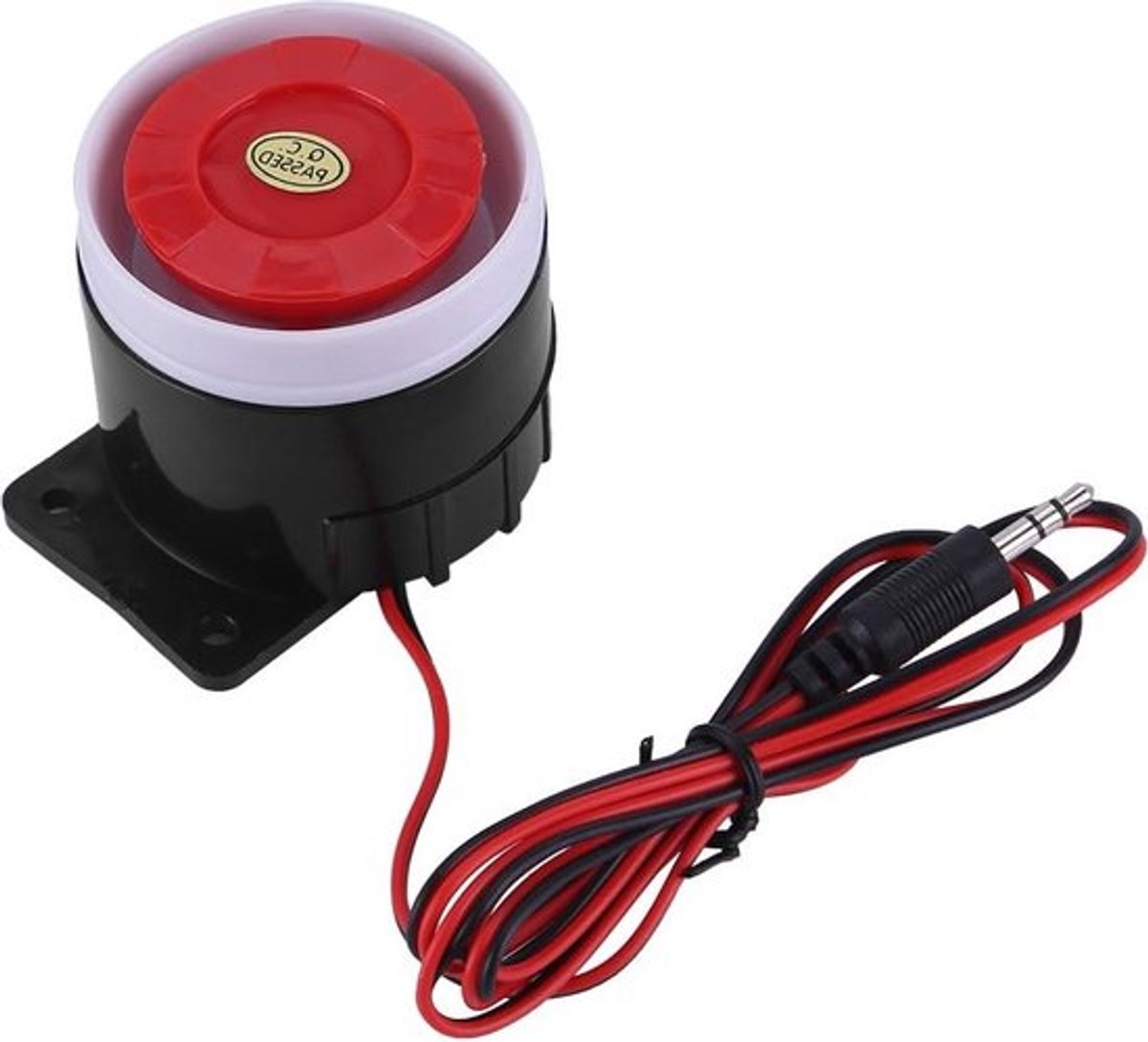 12V mini alarmhoorn 110 dB met bedraad alarmsysteem - luide stem - lijm of schroefbevestiging .