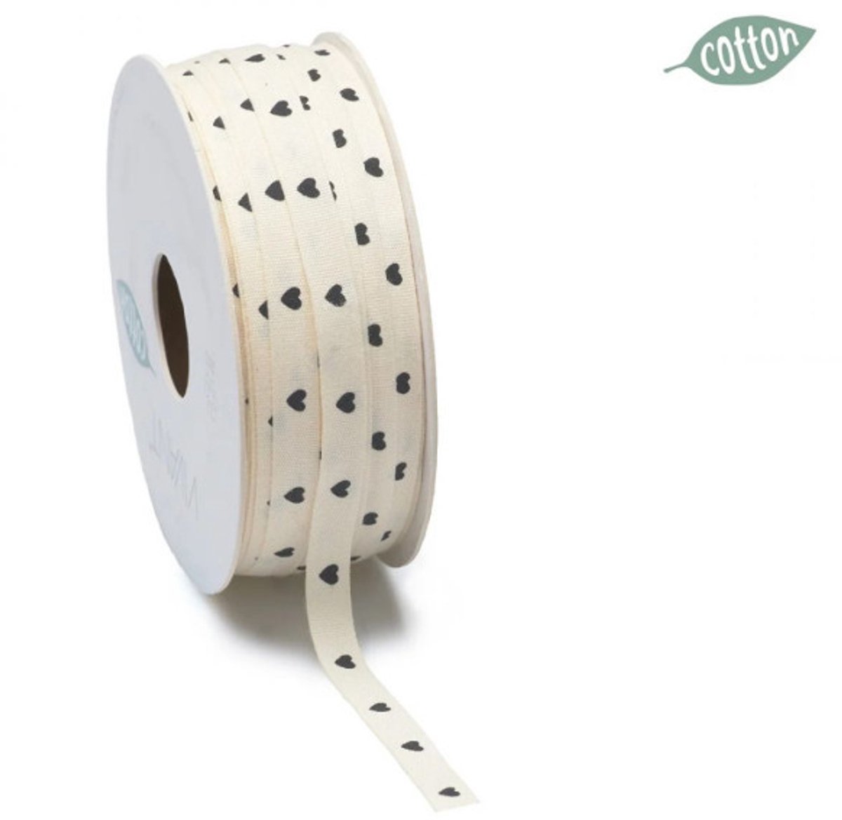 Vivant Cuore Katoen lint 25 M Zwart 25m - 8mm 100% cotton (01-24)