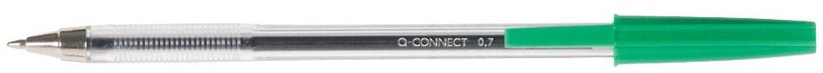 Q-CONNECT balpen | met dop | 0 | 7 mm | medium punt | groen | doos van 50 stuks