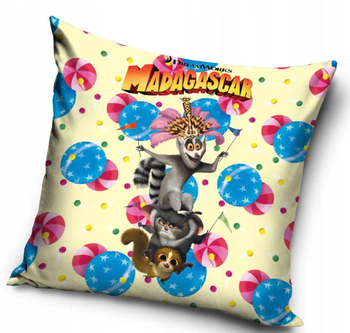Konijnen Madagascar King Julien Kussenhoes 40x40cm Velvet