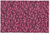 Deurmat 90x60 cm - Droogloopmat Bloemen - Roze - Natuur - Patroon - Mat voor binnen - Schoonloopmat - Deurmatten met print - Inloopmat