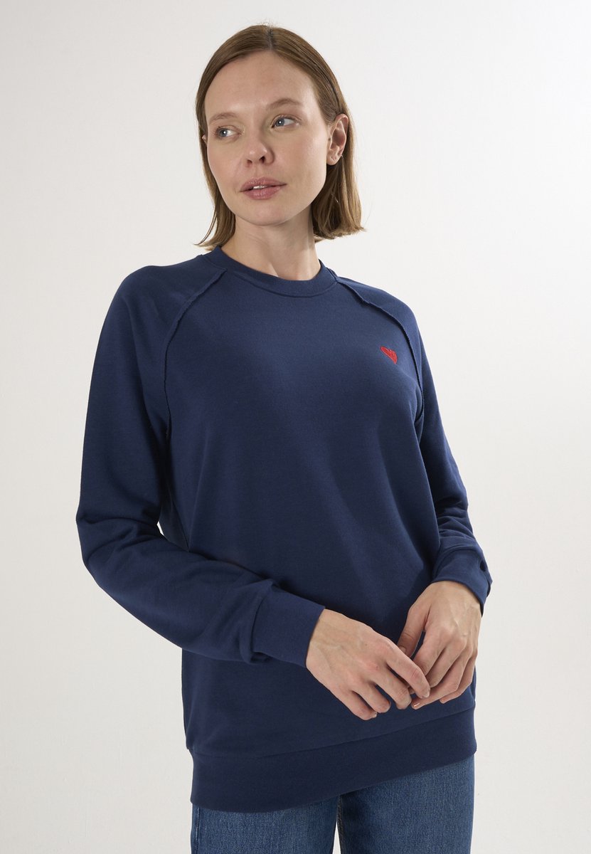 Felix Hardy Basic Sweatshirt Ronde Hals Katoen Dames Navy - M