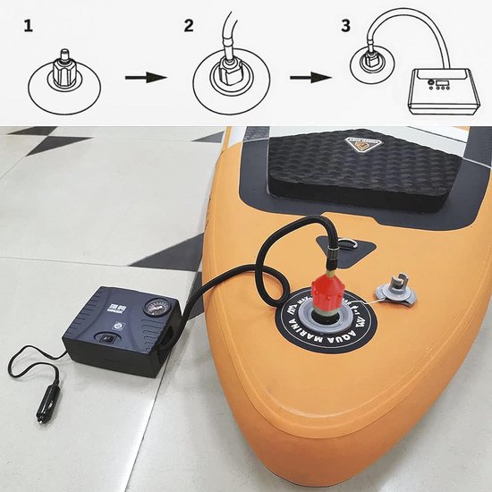 Multifunctionele SUP-pompadapters voor Kajak, Paddleboard en Kano - Luchtventielomvormer in Oranje van Merkloos — afbeelding 3