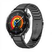 Stalen bandje rvs - geschikt voor Huawei Watch GT Runner 2 / GT 2(e) 46 mm / GT 3 / 4 / 5 (Pro) 46 mm / Watch 3 (Pro) / Watch 4 (Pro) / GT 6 (PRO) 46mm - titanium grijs