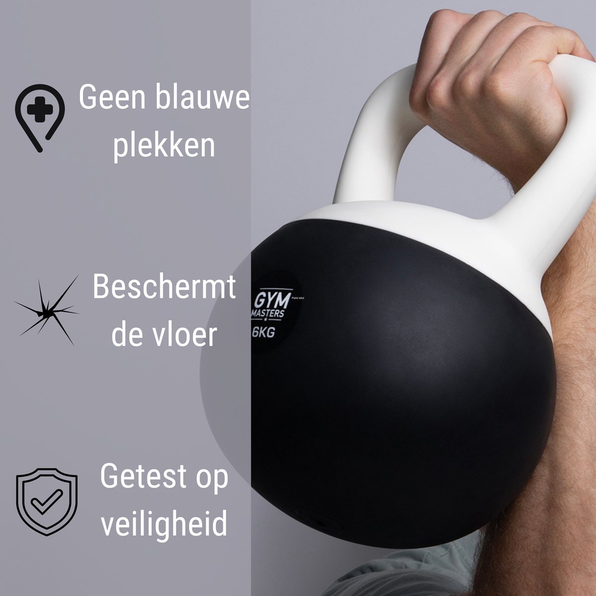 Gym Masters - Zachte Kettlebell 8 kg - Premium - kettle - kettlebell - weights - kettlebell set - gewichten 8 kg - kettlebells set - fitness gewichten kettlebell – foto 2