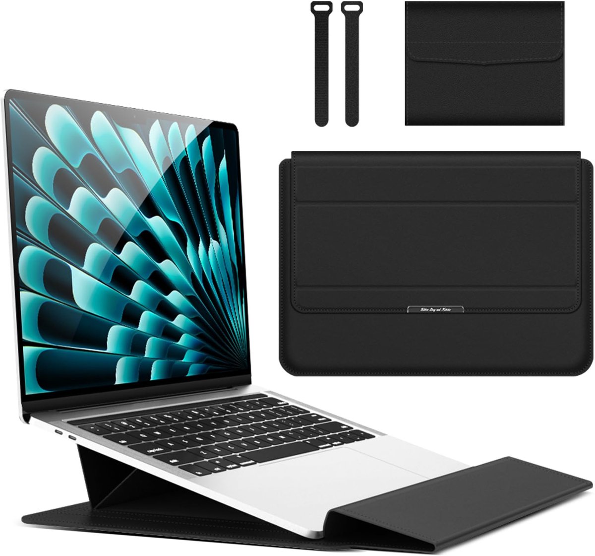 IMPERATORIS® Laptoptas Leer 13-14 Inch - Werktas - Laptoptasje voor Dames en Haren - Computertas - Schoudertas - Handtas - Zwart