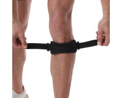 Trebin Patellaband - Kniebrace met Siliconen Drukpunten - Geschikt bij Springersknie en Runner's Knee - Patellabrace voor Linker- en Rechterknie - One Size Verstelbaar - Zwart