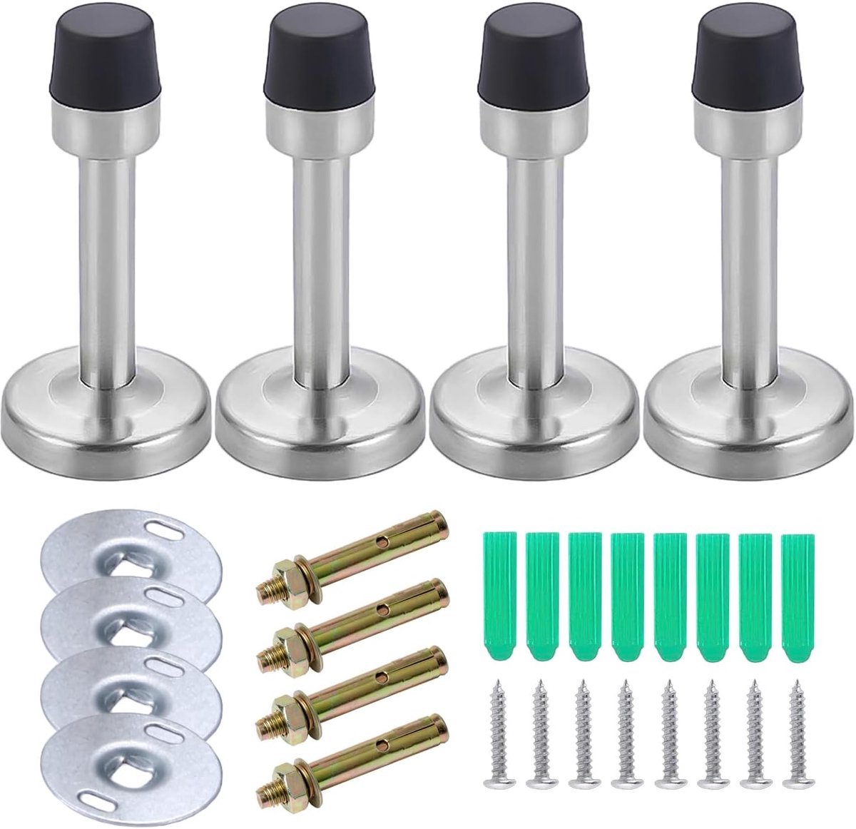 Stunq® Duurzame Zelfklevende Deurstops Set - Vier Stuks voor Geluidsreductie en Bescherming