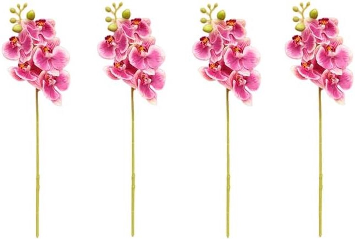 Cosensi Set van 4 kunstbloemen met echte aanraking - Latex Phalaenopsis - 45 cm - Decoratieve Bloemen Any