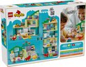 Arrière de la boîte du LEGO Duplo Maison familiale moderne 3-en-1, avec des variantes de jeu.