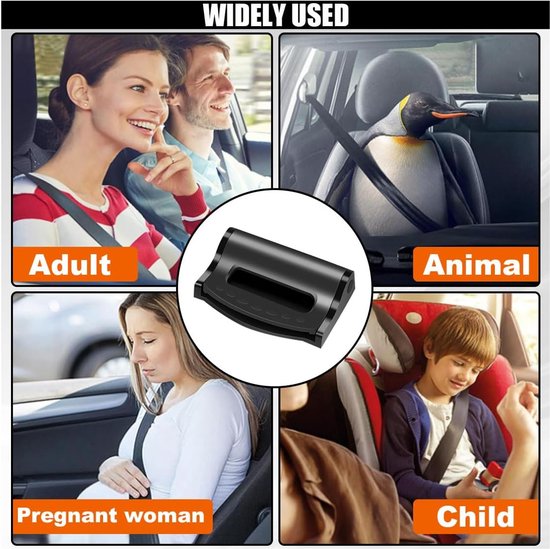 2-pack autogordel verstellers - riempositioneerder - universele gordelclips voor volwassenen/kinderen - autobenodigdheden - zwart van Merkloos — afbeelding 4