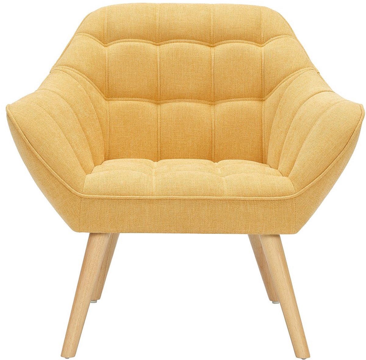 Vente-unique Fauteuil van mosterdgele stof CASERTA Mosterdkleur
