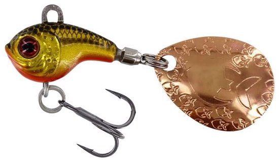 Westin Dropbite Tungsten Spin Tail Jig 1.8cm 9g - Compacte Werplepel voor Roofvis - Kleur : Firetiger — afbeelding 3