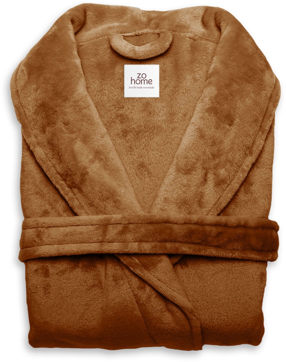 Zohome Badjas Cara - Kamerjas voor Dames en Heren - Ochtendjas - Geschikt voor de Sauna - Oranje Copper Orange