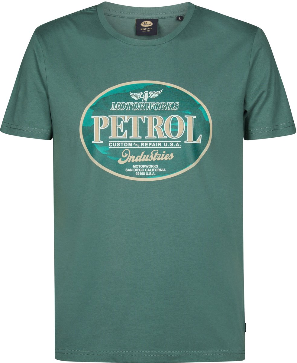 Petrol Industries - Heren Bedrukt jersey T-shirt Estrella - Groen - Maat XXL