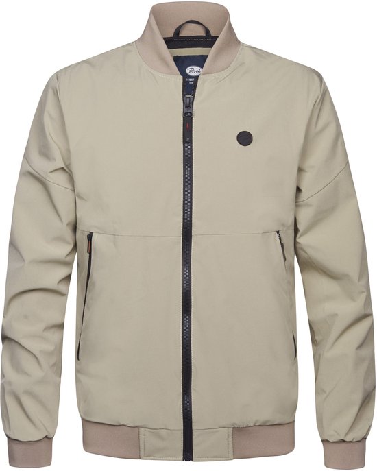 Petrol Industries Bomberjack Heren - Bomber Jacket met Rits en Ribboord - Polyester Elastaan - Geribde Kraag - Ritszakken - Mannen Jas - Beige - Maat XXL
