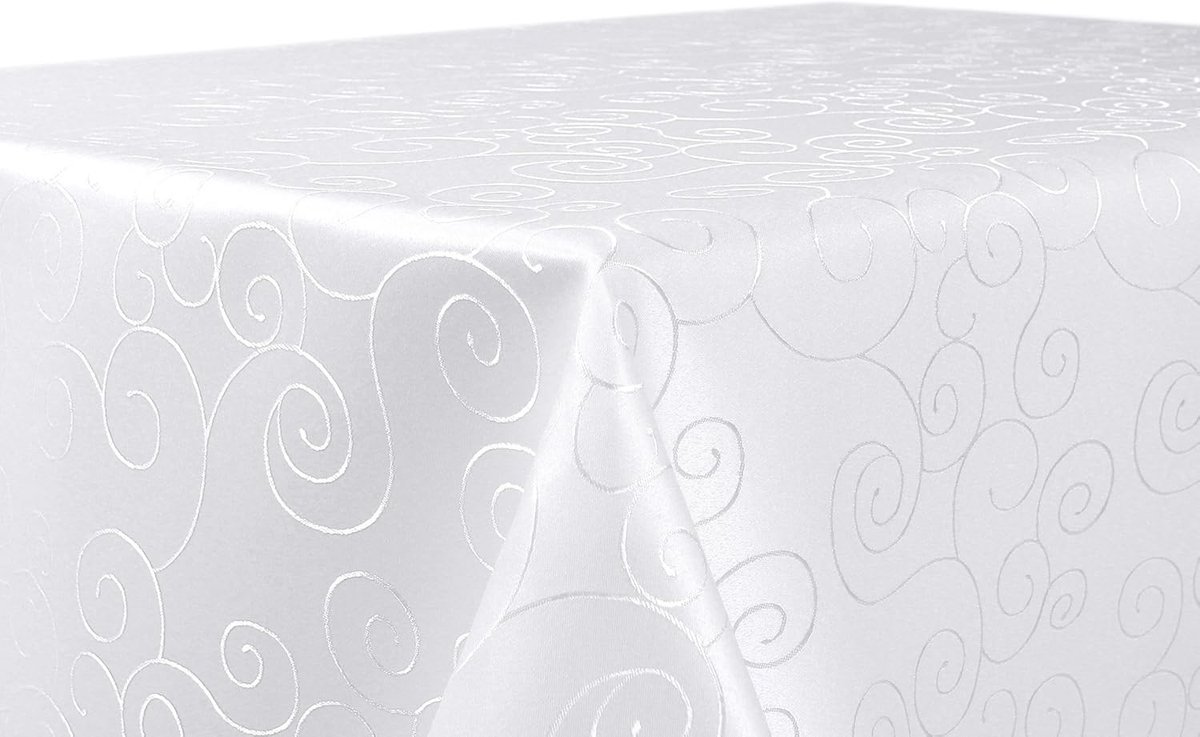 Stunq® Premium Stretch Tablecloth - Damask Pattern - Stain-Resistant & Easy Care