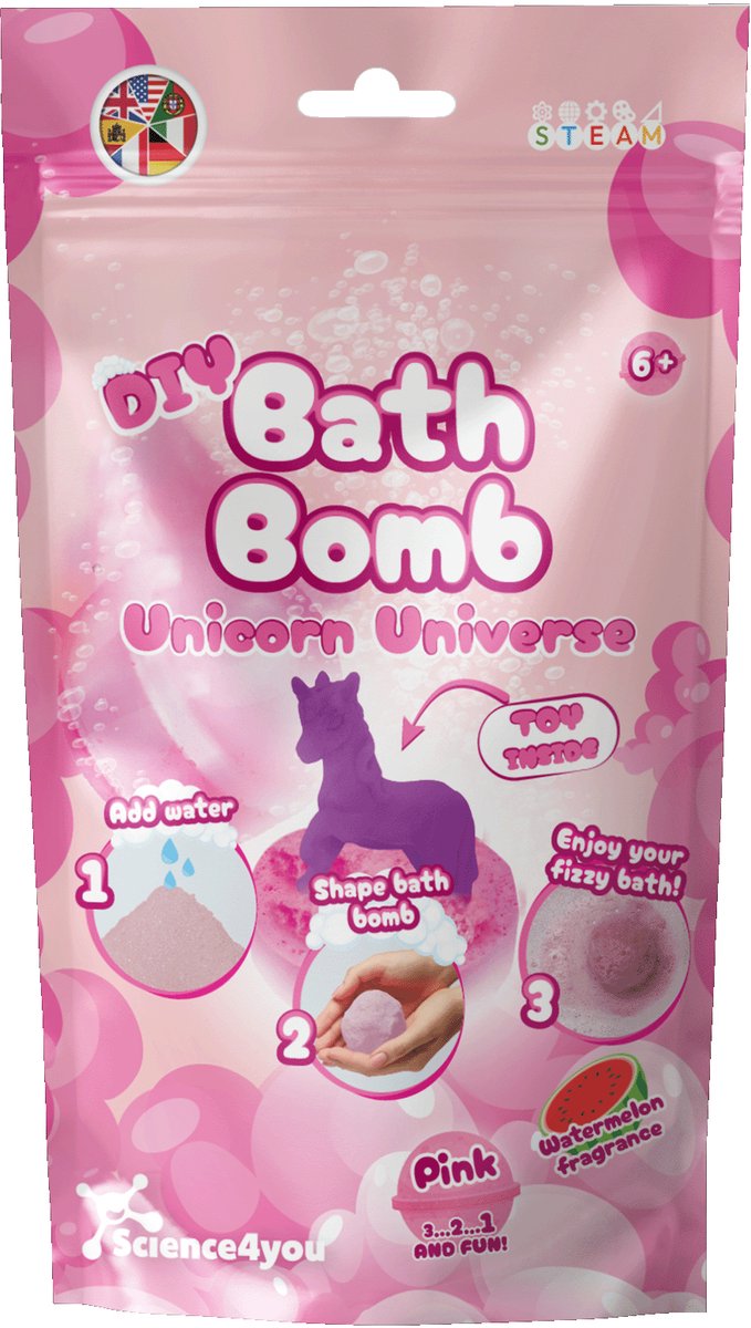 Science4You bruisballen DIY roze tas speelgoed scheikunde set.