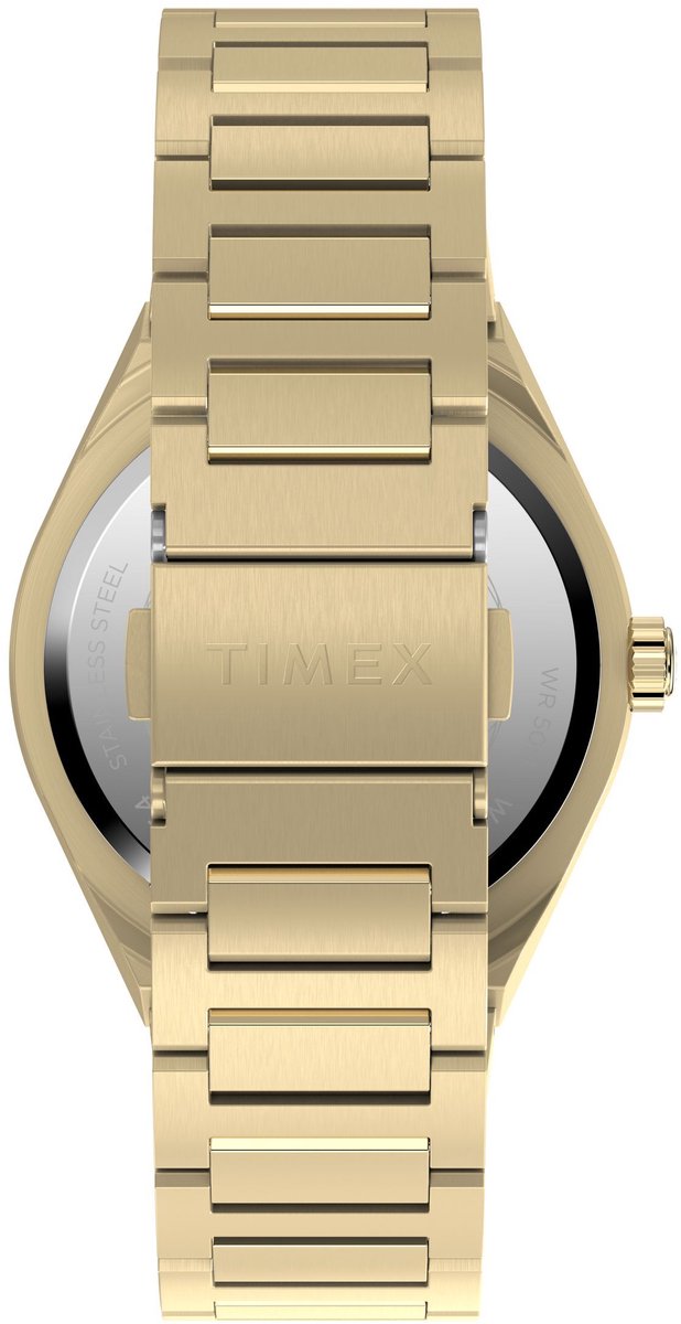 Timex Q Timex® Continental Day And Date Quartz Analoog Horloge Goudkleurig Kast: 100% Roestvrij Staal | Armband 100% Roestvrij Staal 39 mm TW2Y35100AJ, TW2Y35200AJ
