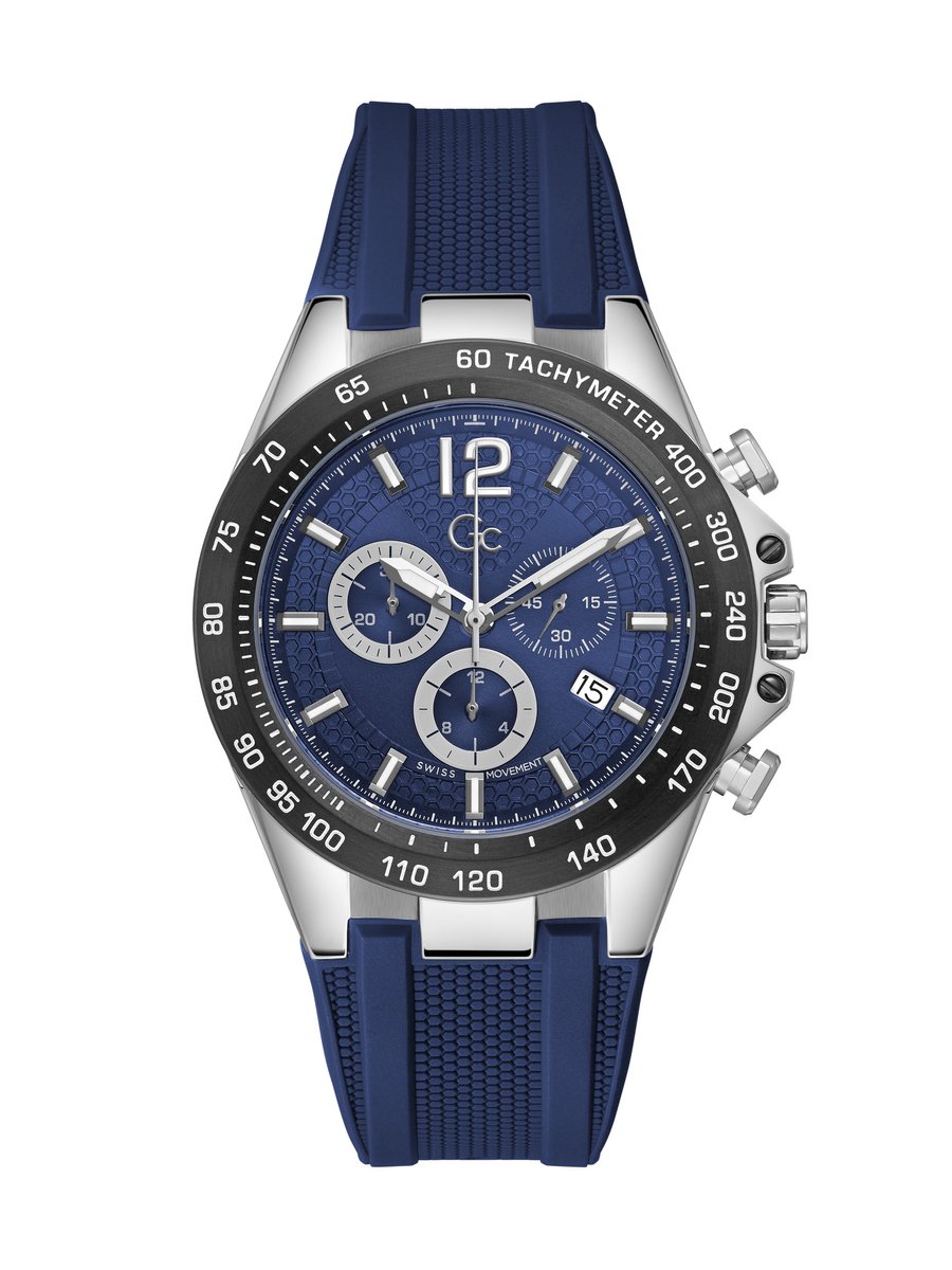 Gc Gc Audacious Quartz Chronograaf Horloge Blauw Kast: 100% Roestvrij Staal | Armband: 100% Siliconen 44 Z07001G7MF