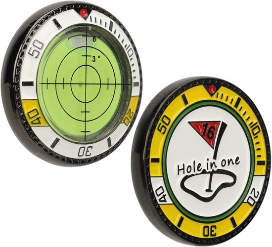 Lezer voor golfbal met dubbele zijde, putting hulpmiddel met bellenwaterpas, draagbaar accessoire voor precisie putt, tool met hoedclip - Groen, nauwkeurig, horizontale bubbel. van Merkloos — afbeelding 5