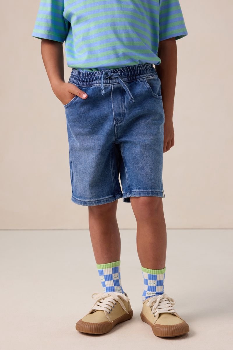 Sissy-Boy - Blauwe sokken met blokjespatroon