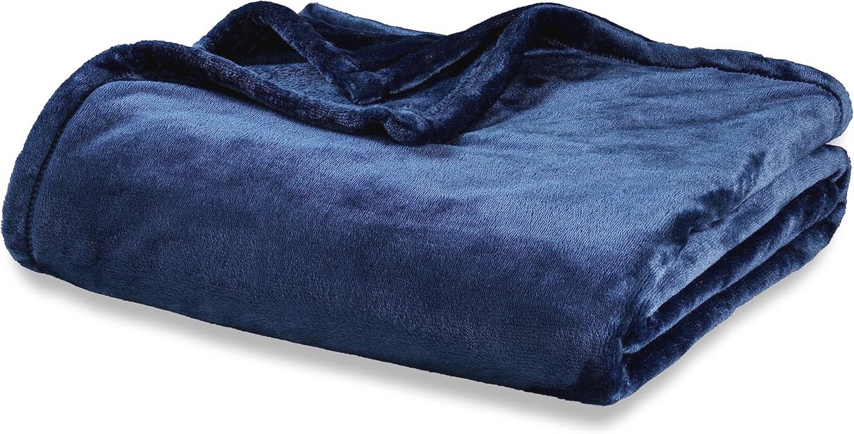 Lichtgewicht Effen Beddeken van Flanellen Pluche voor Queensize Bed of Bank - 228 x 228 cm