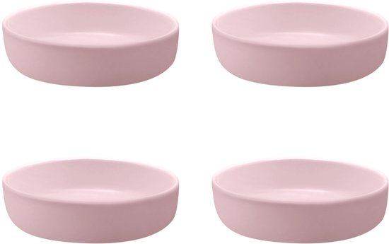 Purepeak Theezakjes Schoteltjes Set 4 Stuks - Sausbakjes - Borrel Schaaltjes - Roze - Theetip - Aperitiefschaaltjes - Theezakjeshouder