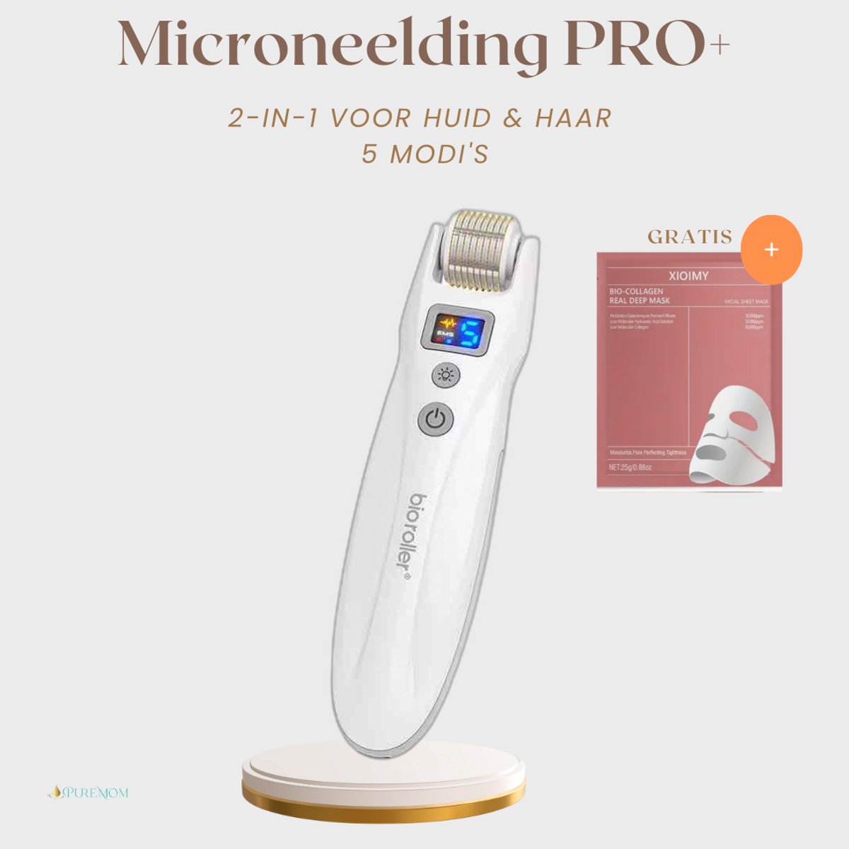 Dermaroller voor Huid & Haar – Microneedling Roller tegen Haaruitval, Littekens & Rimpels – Professionele 0.5 mm Naaldjes – Geschikt voor Gezicht & Hoofdhuid