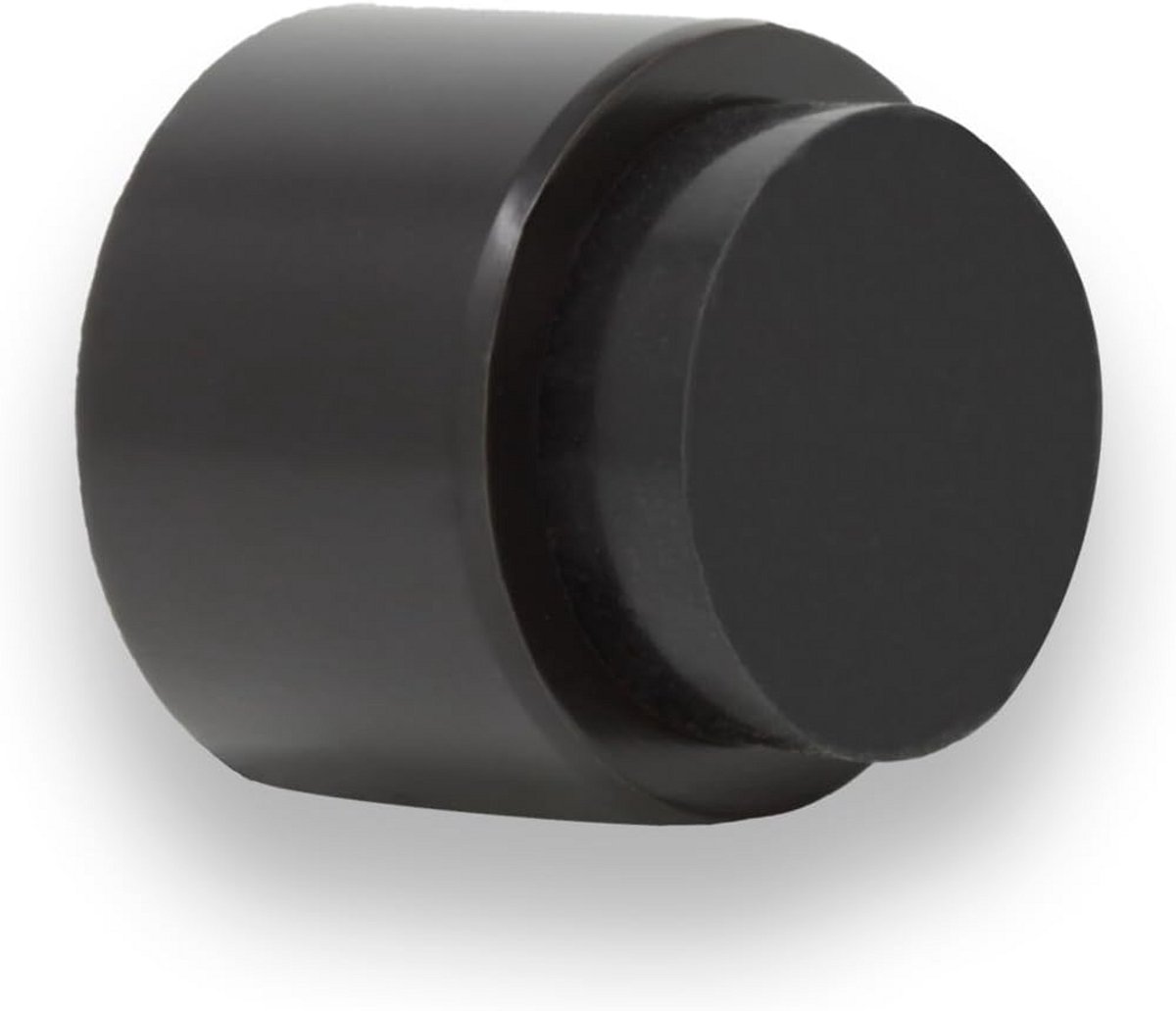 Zelfklevende deurstopper voor wand, 28x28 mm, zwart rubber, roestvrij staal, hoge hechting