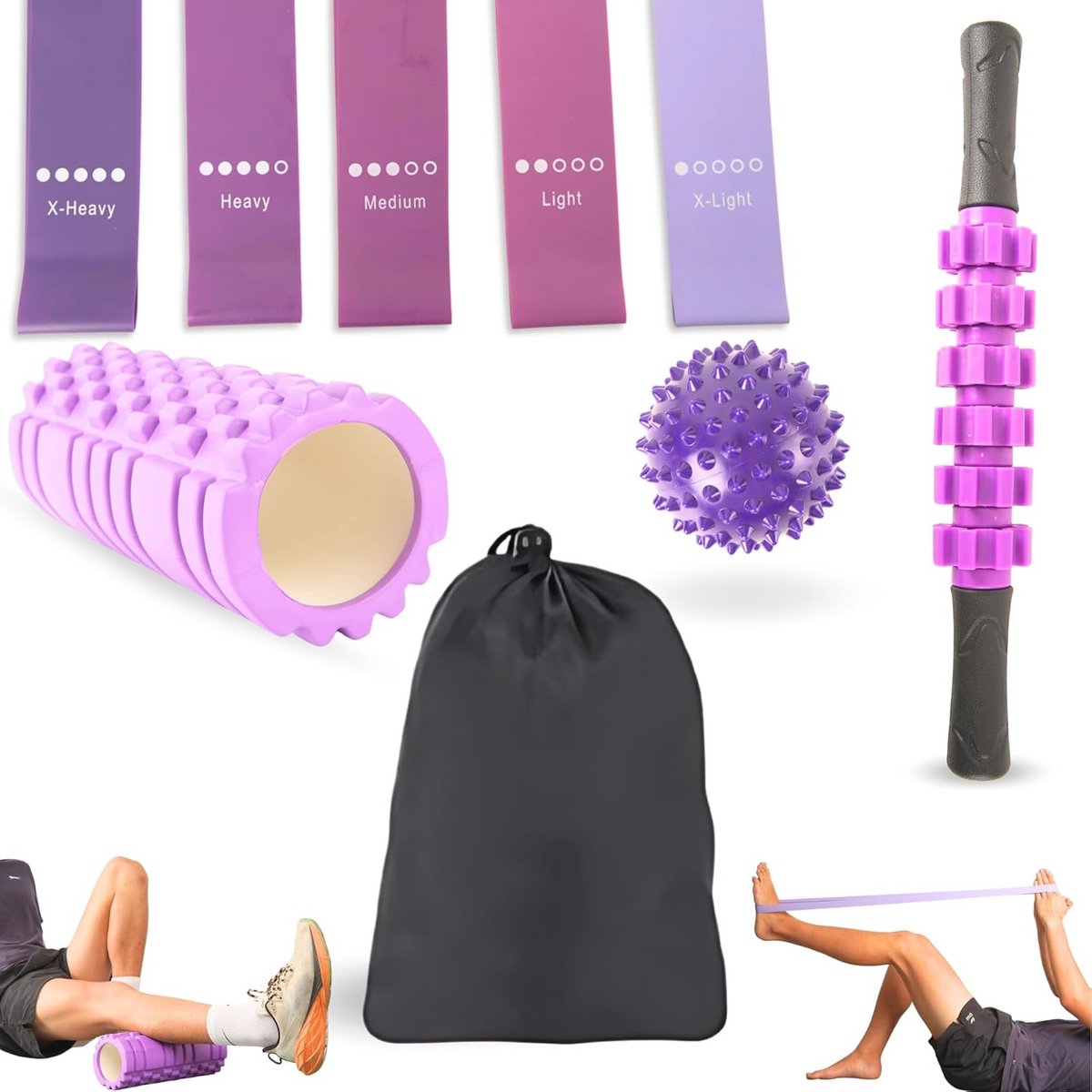 Spiermassagerol en Yoga Set voor Herstel en Ontspanning