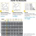 Instructions pour mesurer le soutien-gorge. Mesurez la circonférence de la poitrine et le tour de buste. Tableau des tailles.