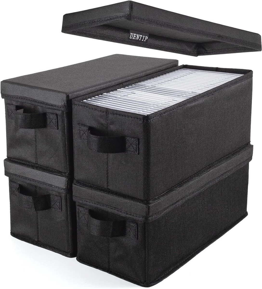 CD Opbergdoos voor 30 CD's en 165 Schijven - Ruimtebesparende CD Case - Zwart
