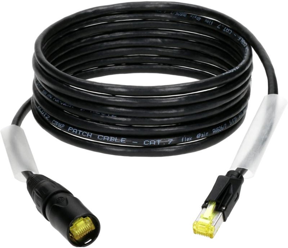 Klotz CP6ER1P patchkabel CAT7 S/FTP Ø 6.3mm zwart 30 m