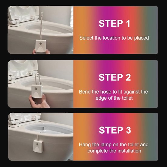 Nachtlampje met Bewegingssensor en 16 Kleuren - USB Oplaadbaar en Waterdicht voor Badkamer — afbeelding 5