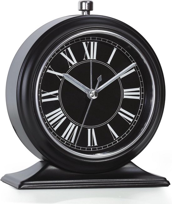 Wekker analoog zonder tikken, klassieke design met licht, tafelklok