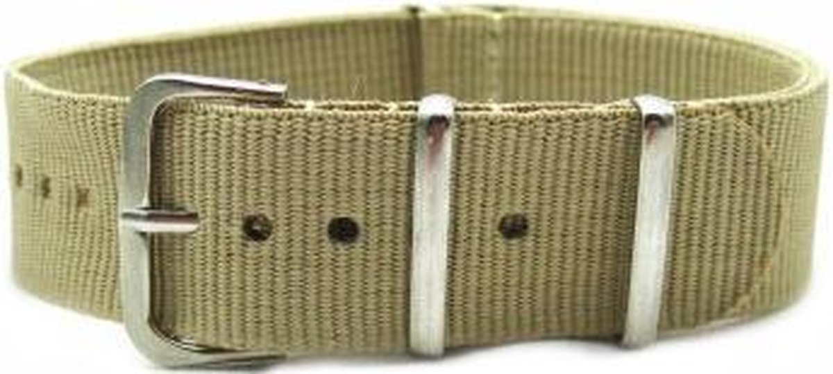 Premium Beige Nato strap 20mm - Horlogeband Beige