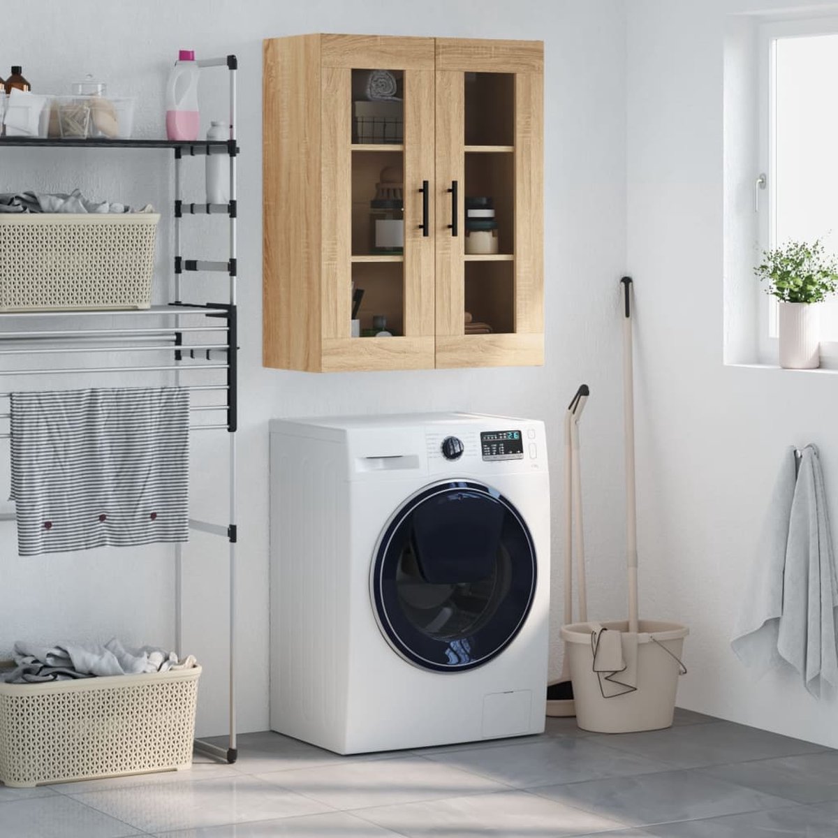 vidaXL Houten Kast - Hangkast - Hangkast 69,5x34x90 cm sonoma eikenkleurig - Eiken Kast - Salontafel - Tv Meubel