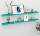 The Living Store Wandplank - Blauw - MDF - 115 x 9 x 3 cm - Praktisch en decoratief