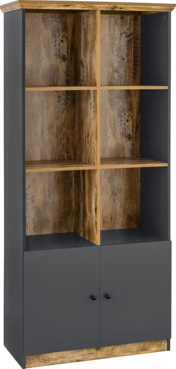 Notio Living Castor-Boekenkast - 6 Vakken - Grijs Eiken