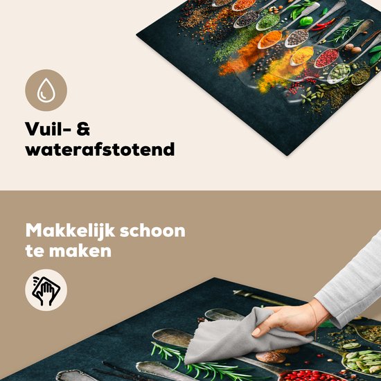 Protecteur d'induction 60x52 cm - Tapis d'induction - Protecteur de plaque de cuisson - Cuillères - Épices
