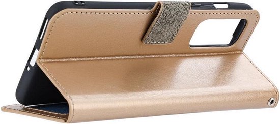 Bibliothèque LuxeBass adaptée pour Motorola Edge 20 Pro - Or - bibliothèque - couverture de livre - étui de livre - couverture de livre