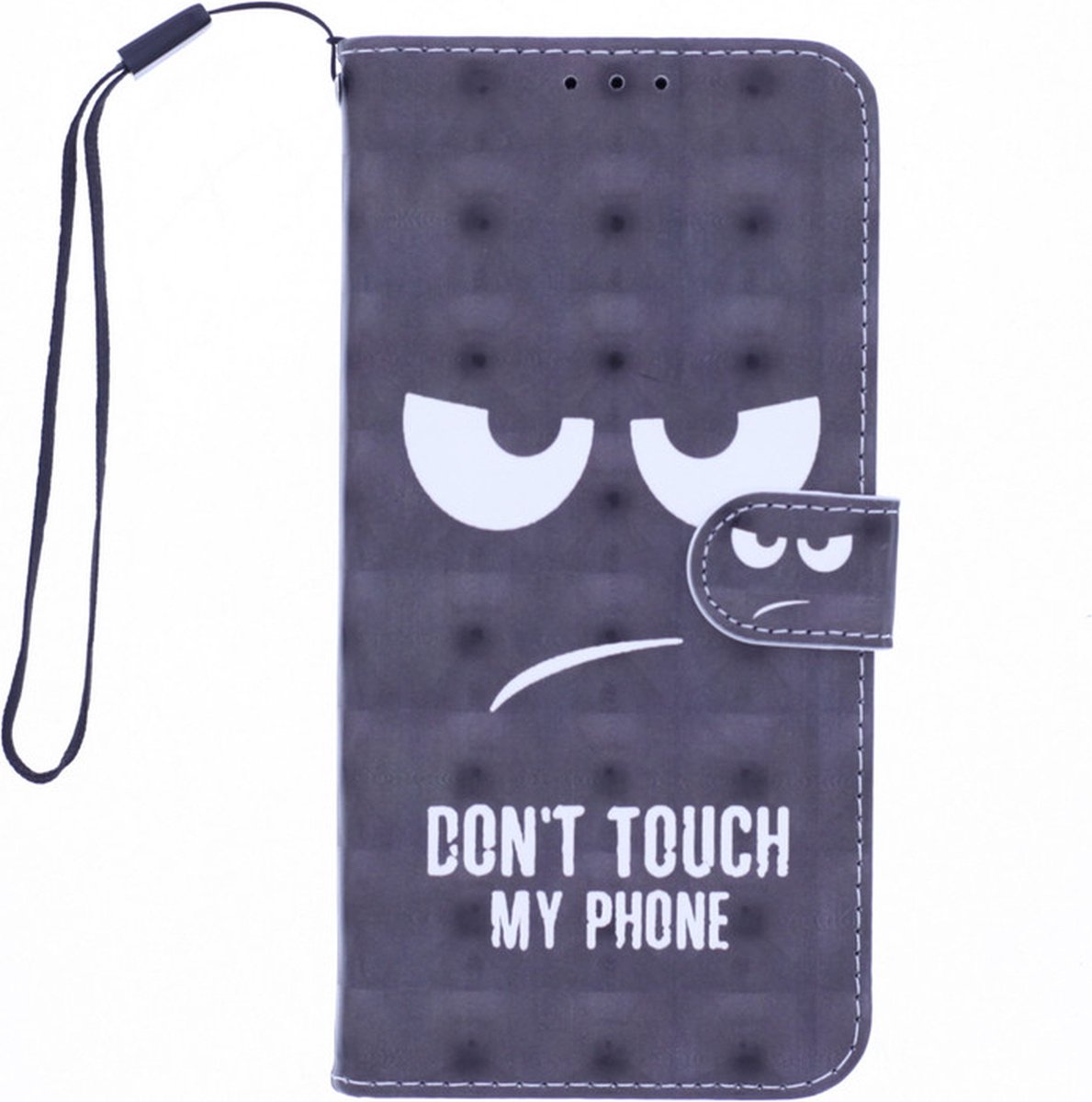 LuxeBass Boekhoesje met print geschikt voor Nokia 5.4 - Don't Touch My Phone 3D gsm hoesje - telefoonhoes - telefoonhoesjes