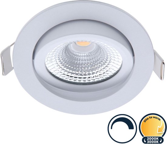 Spot encastrable LED à intensité variable blanc, variable à chaud, faible profondeur d'encastrement, IP54