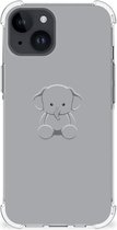 Telefoonhoesje Geschikt voor iPhone 15 TPU Case met transparante rand Baby Olifant