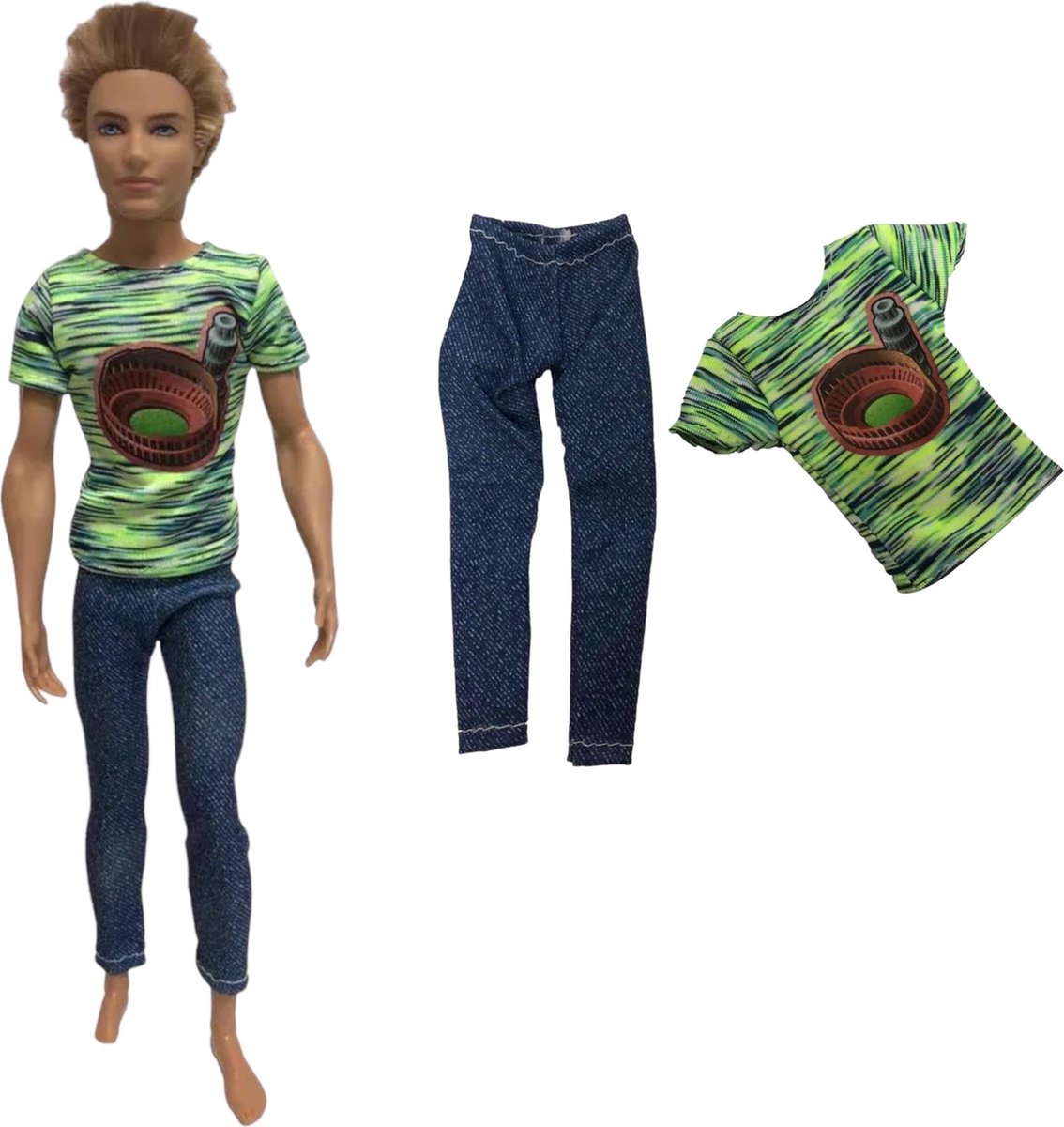 Isa's Friends® Poppenkleertjes - 5 Outfits voor Mannen poppen - Geschikt voor o.a Barbie - Setje 'Sem' — afbeelding 2