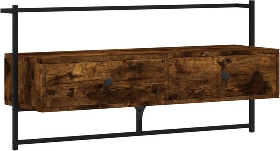 vidaXL-Tv-meubel-wandgemonteerd-100,5x30x51-cm-hout-gerookt-eikenkleur